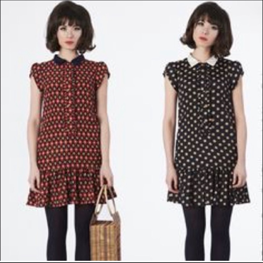 Dear Creatures drop waist, polka dot dress, small